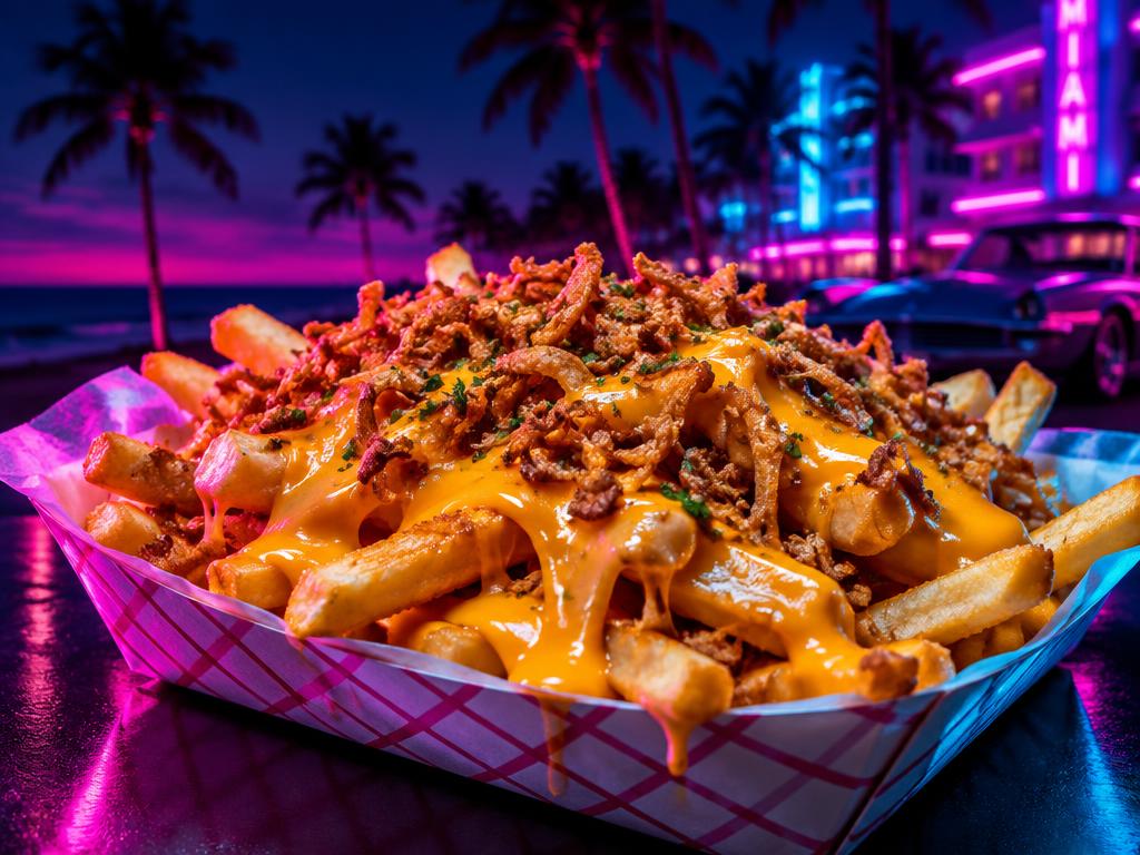 Barquette frites cheddar & onion crispy